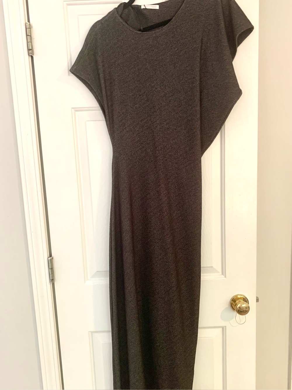 NWT Zara Charcoal Gray Drop Shoulder Maxi Dress